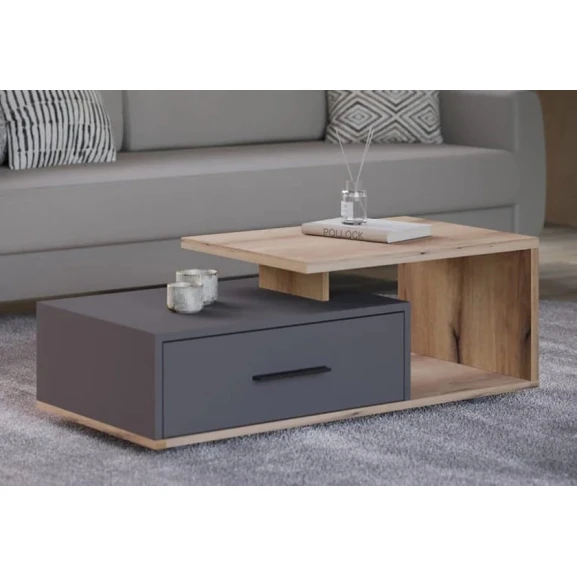 Журнальный стол Ev Plus ev_12116099, ЛДСП, антрацит, коричневый, 110x50x40 см Журнальный стол Ev Plus ev_12116099, ЛДСП, антрацит, коричневый, 110x50x40 см