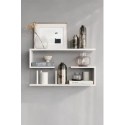 Полка настенная Qrani 12115577, ЛДСП, белая, 80x20x51.6 см