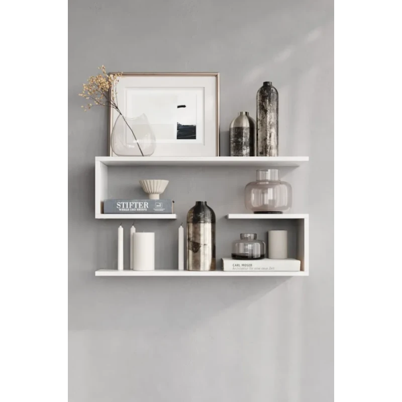 Полка настенная Qrani 12115577, ЛДСП, белая, 80x20x51.6 см Полка настенная Qrani 12115577, ЛДСП, белая, 80x20x51.6 см