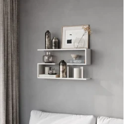 Полка настенная Qrani 12115577, ЛДСП, белая, 80x20x51.6 см
