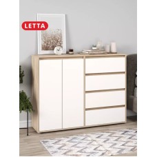 Komod Skand Big Wh-S, 108х39х140 sm, LDSP, ağ