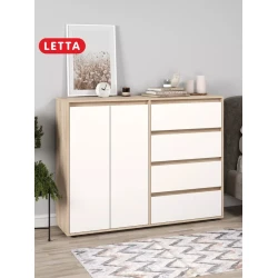 Комод Skand Big Wh-S, 108х39х140 см, ЛДСП, белый Комод Skand Big Wh-S, 108х39х140 см, ЛДСП, белый