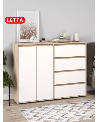 Komod Skand Big Wh-S, 108х39х140 sm, LDSP, ağ