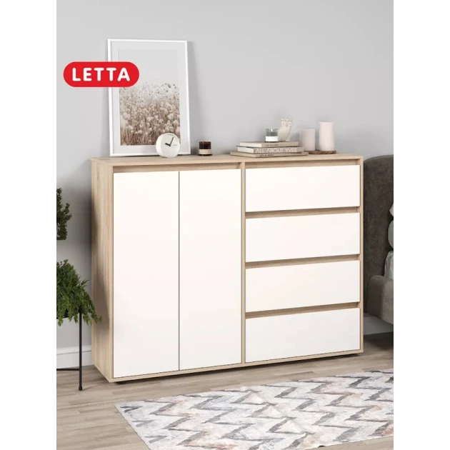 Комод Skand Big Wh-S, 108х39х140 см, ЛДСП, белый Комод Skand Big Wh-S, 108х39х140 см, ЛДСП, белый