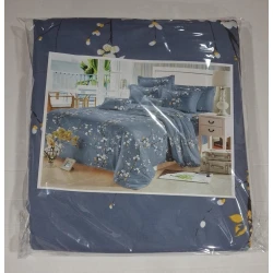 Комплект постельного белья Furkan FA tekstil-40, пододеяльник 160х220 см, простыня 160х220 см, наволочка 50х70 см 2 шт, односпальный, тенсель, темно-синий