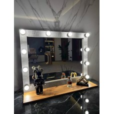 Kosmetik güzgü 90x7x70 sm, LDSP, boz/qəhvəyi