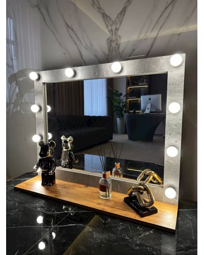 Kosmetik güzgü 90x7x70 sm, LDSP, boz/qəhvəyi
