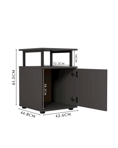 Çarpayıyanı tumba 3563_LETNEWBedTumAnd, LDSP, boz, 61.5x42.6x45 sm