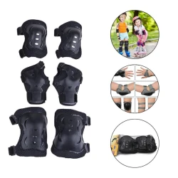 Детский набор защиты для роликов,, черный, 6 шт Детский набор защиты для роликов,, черный, 6 шт