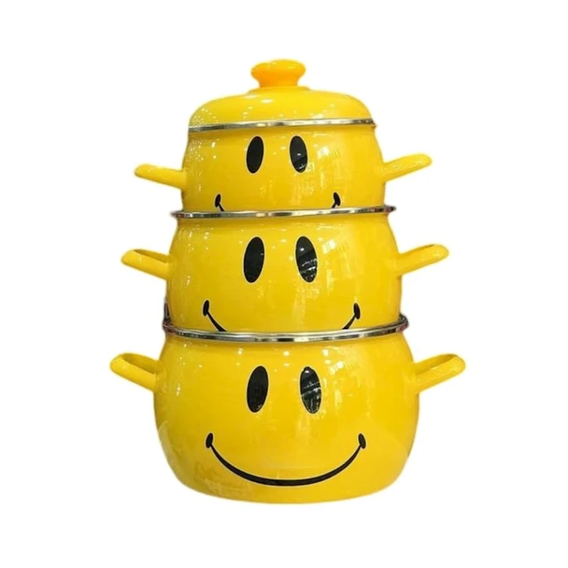 Набор кастрюль C-207A, желтые, 6 предметов