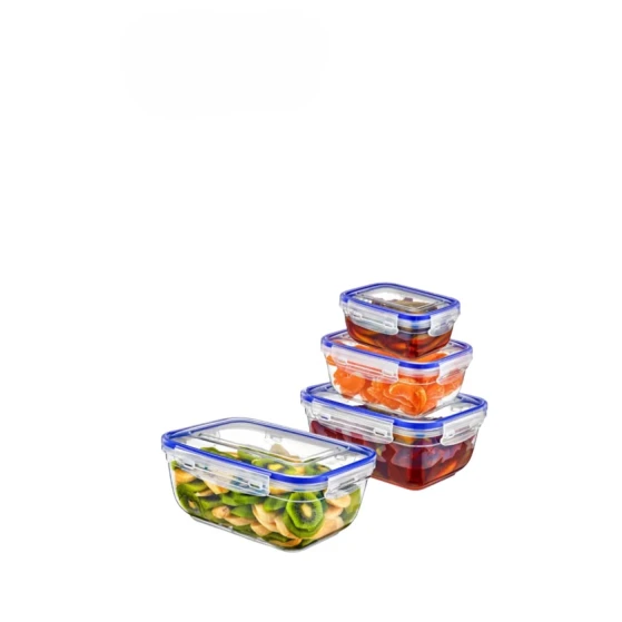 Набор контейнеров для хранеия Lock & Fresh, прозрачный/синий, 4 шт