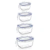Набор контейнеров для хранеия Lock & Fresh, прозрачный/синий, 4 шт