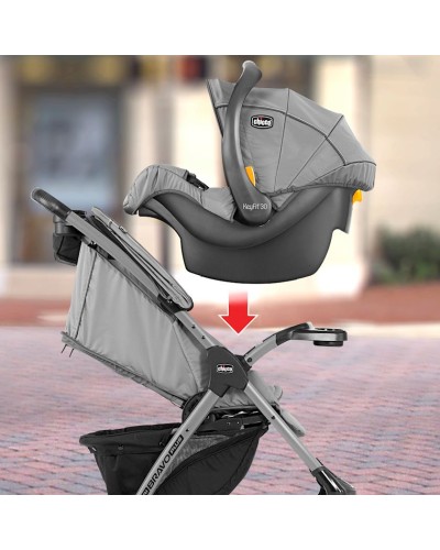 Uşaq arabası Chicco Mini Bravo Plus Slate, qara/boz