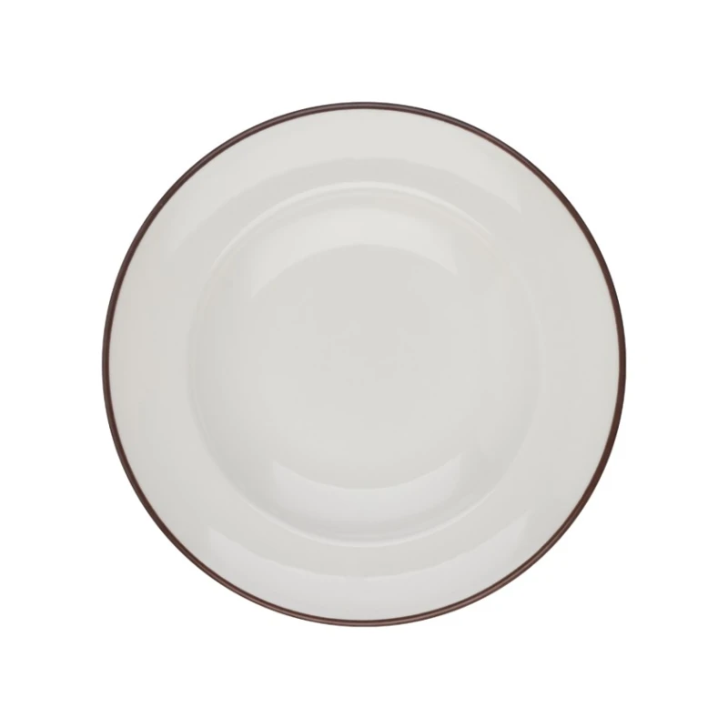Тарелка глубокая ID-Fine Modest Brown Miro, фарфор, белая/коричневая, 560 мл, 28 см Тарелка глубокая ID-Fine Modest Brown Miro, фарфор, белая/коричневая, 560 мл, 28 см