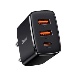 Сетевое зарядное устройство Baseus Compact Quick Charger 2U+C 30W EU Black CCXJ-E01, Черный Сетевое зарядное устройство Baseus Compact Quick Charger 2U+C 30W EU Black CCXJ-E01, Черный