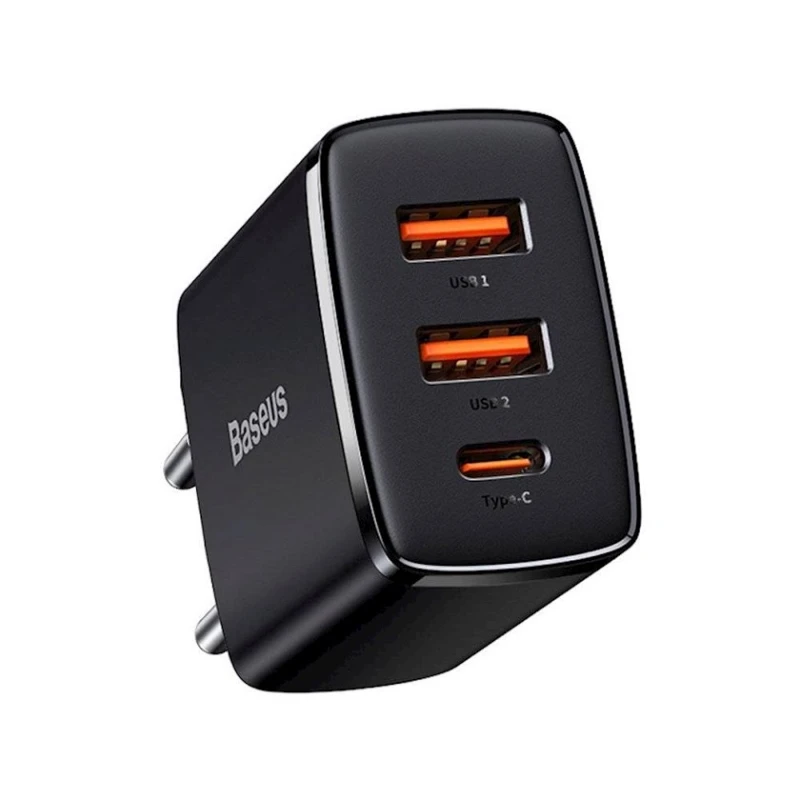 Сетевое зарядное устройство Baseus Compact Quick Charger 2U+C 30W EU Black CCXJ-E01, Черный Сетевое зарядное устройство Baseus Compact Quick Charger 2U+C 30W EU Black CCXJ-E01, Черный