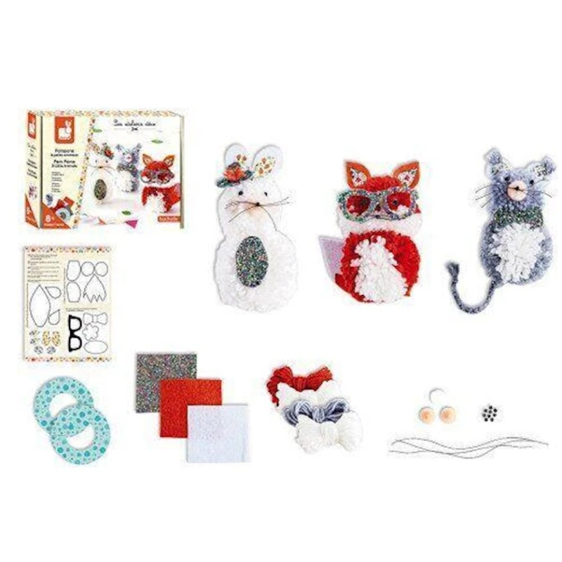 Набор для творчества Janod Животные из помпонов (J07910) Набор для творчества Janod Животные из помпонов (J07910)