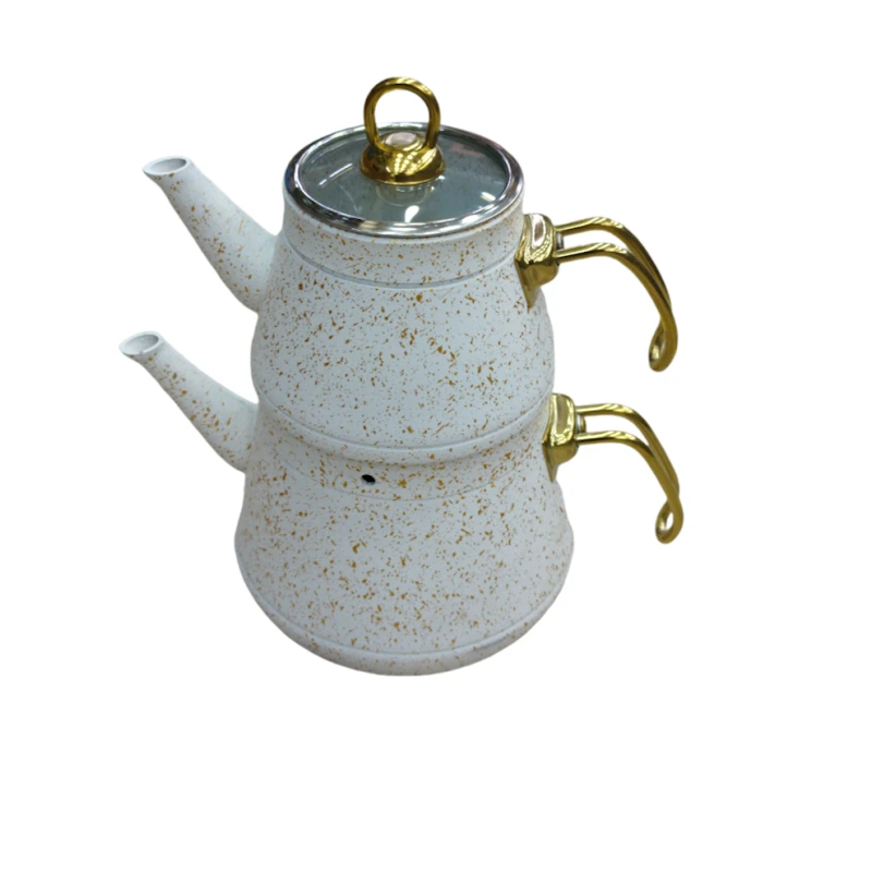 Çaydan dəsti HomeStore_OM1000, 2 l + 1 l, metal, ağ