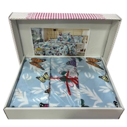 Комплект постельного белья Bluemarine Home YT-BL-023, двуспальный, хлопок, голубой