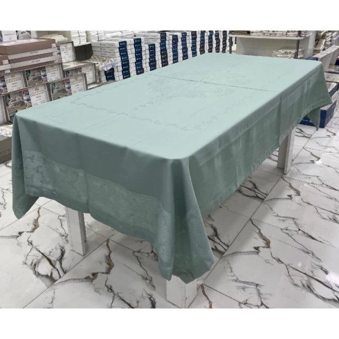 Скатерть MiraNova FS-675, тефлоновая, зеленая, 160x300 см