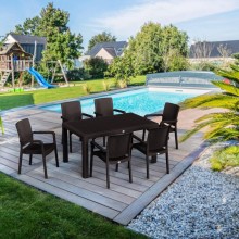 Bağ üçün mebel dəsti Florya Garden Brown, masa ölçüsü 90x150 sm, stul ölçüsü 45x58x56x84 sm, qəhvəyi - Florya Garden 030