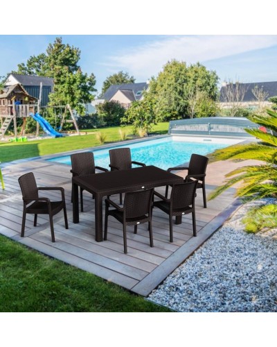Bağ üçün mebel dəsti Florya Garden Brown, masa ölçüsü 90x150 sm, stul ölçüsü 45x58x56x84 sm, qəhvəyi - Florya Garden 030