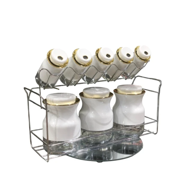 Ədviyyatlar üçün qablar dəsti smil_1085, ağ, 8 əd.