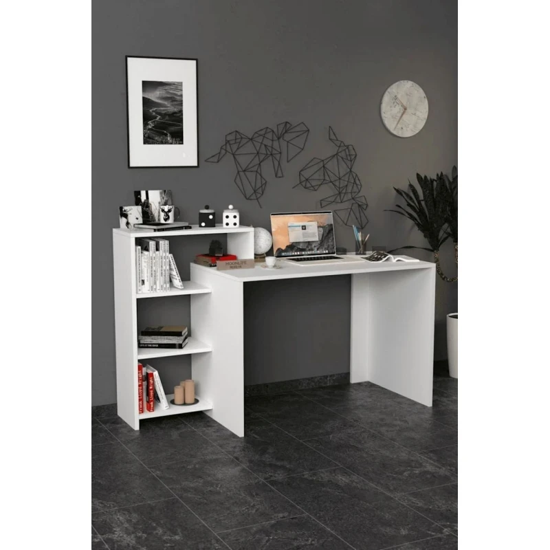 Письменный стол 12551118, ЛДСП, белый, 122x92x45 см Письменный стол 12551118, ЛДСП, белый, 122x92x45 см