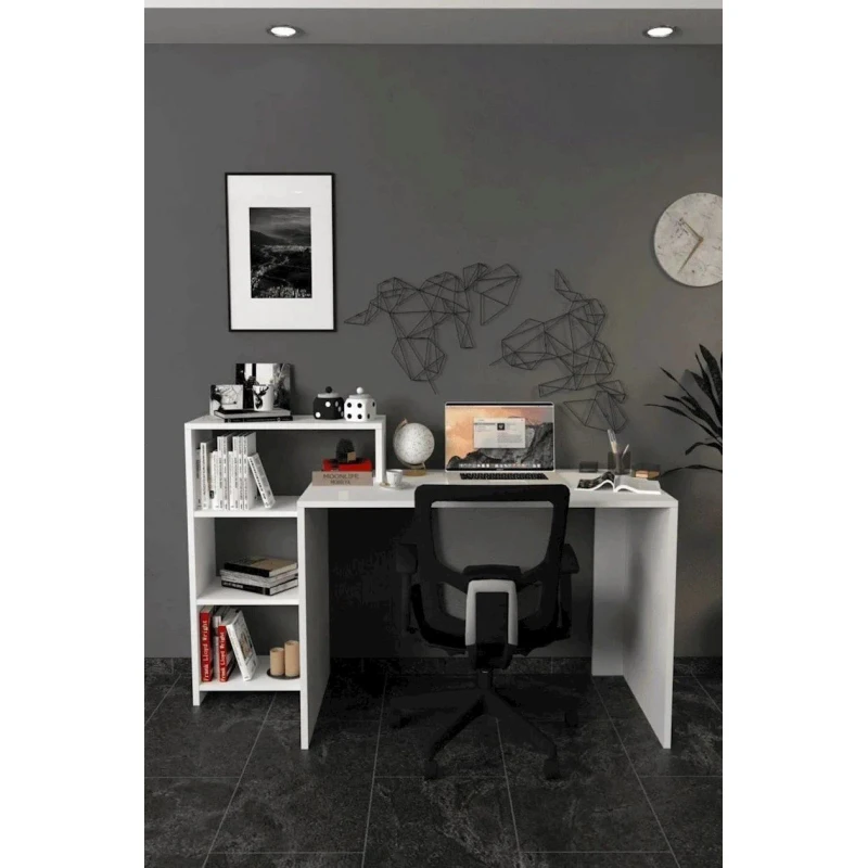 Письменный стол 12551118, ЛДСП, белый, 122x92x45 см Письменный стол 12551118, ЛДСП, белый, 122x92x45 см