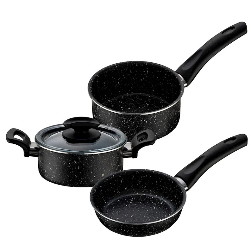 Набор посуды Emsan Nova, 4 предмета, гранит, черный