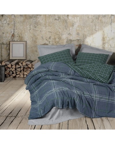 Yataq dəsti Cotton Box Natureforce Isola Mavi, yorğan üzü 200x220 sm, mələfə 240x260 sm, 2 əd yastıq üzü 50x70 sm, ikinəfərlik, pambıq/poliester