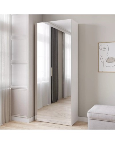 Şkaf Art Mebel Art-80-19, LDSP, ağ, 50x80x210 sm