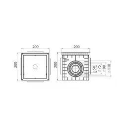 Lyuk qutusu LuxWares, 200x200 mm, plastik