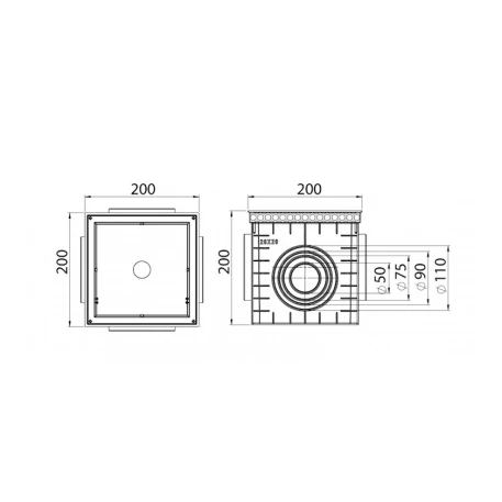 Коробка люка LuxWares, 200x200 мм, пластик