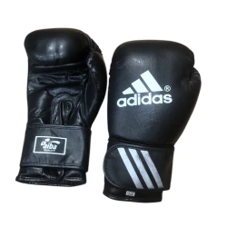 Boks üçün 16oz ölçülü təbii dəri qara əlcəyi