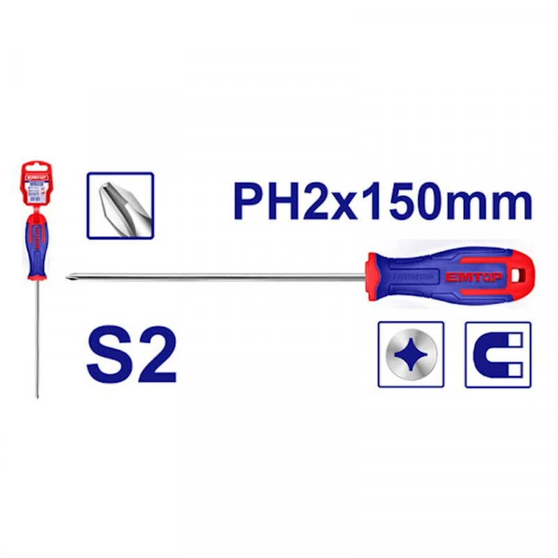 Отвертка Emtop ESDRPH2602, 150 мм