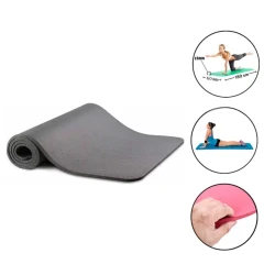 Мат для йоги WS0675, серый, 180x60x1.5 см