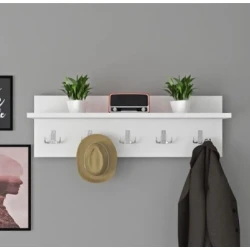 Вешалка Art_asilqan_7, ламинат, белая, 20х80 см Вешалка Art_asilqan_7, ламинат, белая, 20х80 см