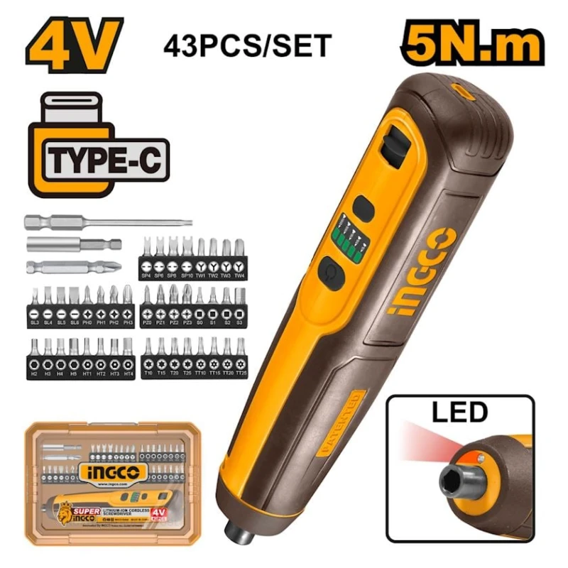 Аккумуляторная отвертка Ingco CSDLI04062 Аккумуляторная отвертка Ingco CSDLI04062