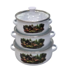 Набор кастрюль SHA-00004674, эмаль/стекло, разноцветный, 16/18/20 см, 3 шт Набор кастрюль SHA-00004674, эмаль/стекло, разноцветный, 16/18/20 см, 3 шт