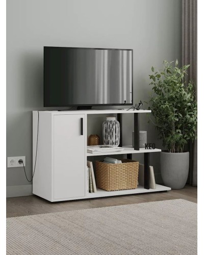 TV üçün tumba 3563_LETNEWDobDecWh, LDSP, ağ, 70x40x110 sm