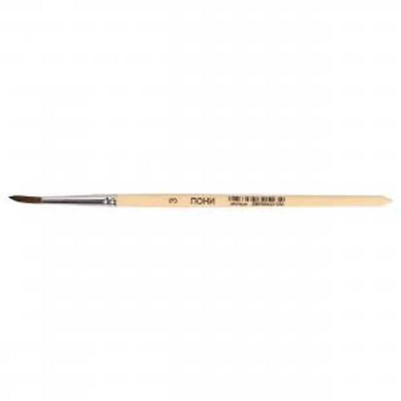 Кисть Артекс-М круглая, из волоса пони, №3, короткая ручка Кисть Артекс-М круглая, из волоса пони, №3, короткая ручка