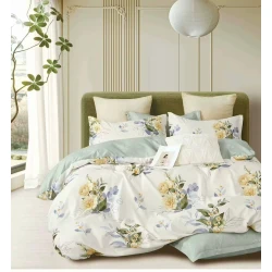 Комплект постельного белья Zarina Home SHA-00003232, евро, разноцветный, ранфорс, пододеяльник 200x230 см, простыня 250x250 см, наволочки 50х70 см/2 шт