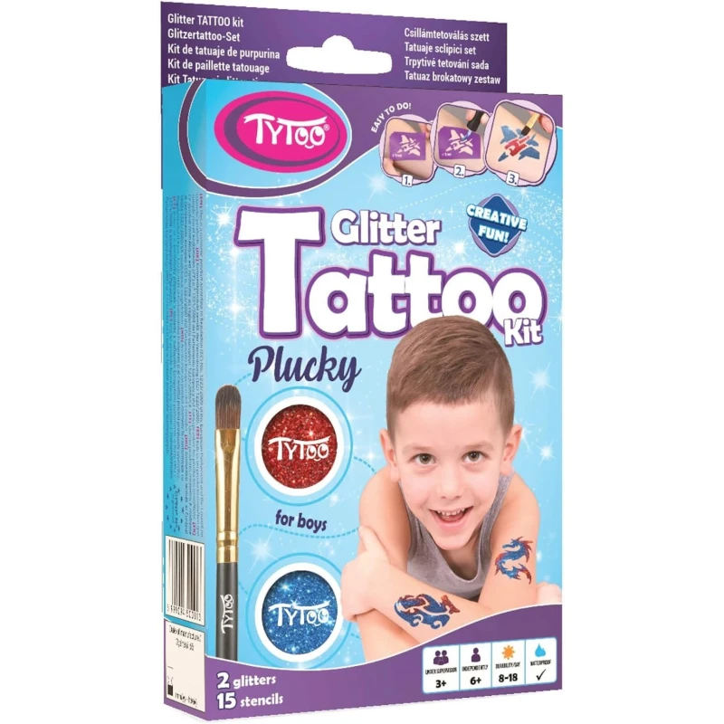 Набор для тату TyToo Glitter Tattoo Kit Pluckey, 15 трафаретов