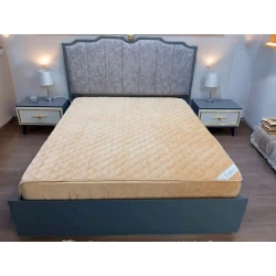 Наматрасник защитный Luxe Cotton Lu-xe-000678, 180x200 см, двуспальный, велюр, желтый