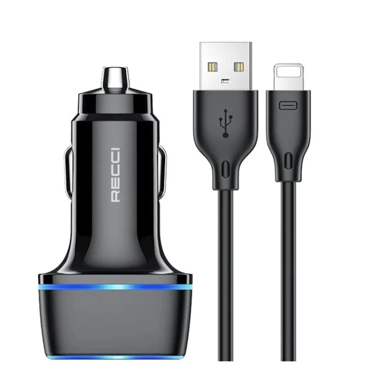 Автомобильное зарядное устройство Recci RQ05L Lightning Автомобильное зарядное устройство Recci RQ05L Lightning