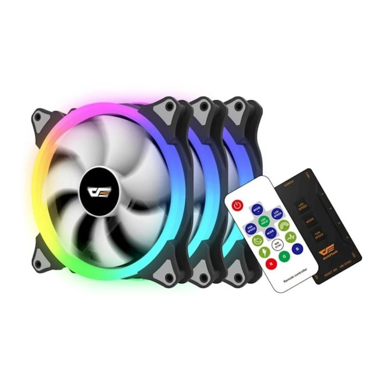 Набор корпусных кулеров DarkFlash CS140 3in1 LED Black