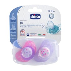 Əmziklər dəsti Chicco Physio Air Pink, 6-12 ay, silikon, 2 əd, çəhrayı