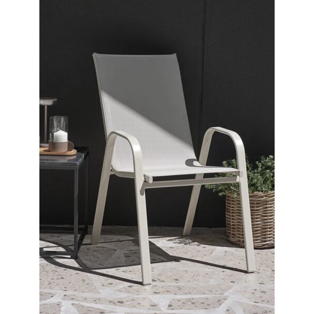 Кресло садовое Jysk Leknes, сталь/ткань, бежевое, 54x94x73 см Кресло садовое Jysk Leknes, сталь/ткань, бежевое, 54x94x73 см