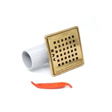 Yerüstü trap TM.18331, yan çıxışlı, paslanmayan polad, 10x10 sm